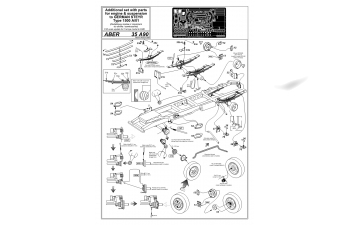 Additional set with parts for engine and suspension to german Steyr Type 1500 A/01,Tamiya&CMK