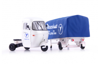 Piaggio Ape Pentaro Renntransporter, blue-white, USA, 1961