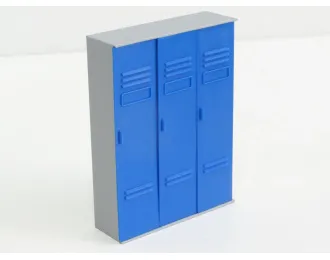 Шкафчик локер 3-дверный серо-голубой
