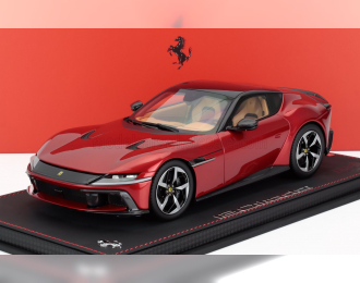 FERRARI 12cilindri V12 830cv Panoramic Roof (2024) - Con Vetrina - With Showcase, Rosso Fuoco - Red Met Black