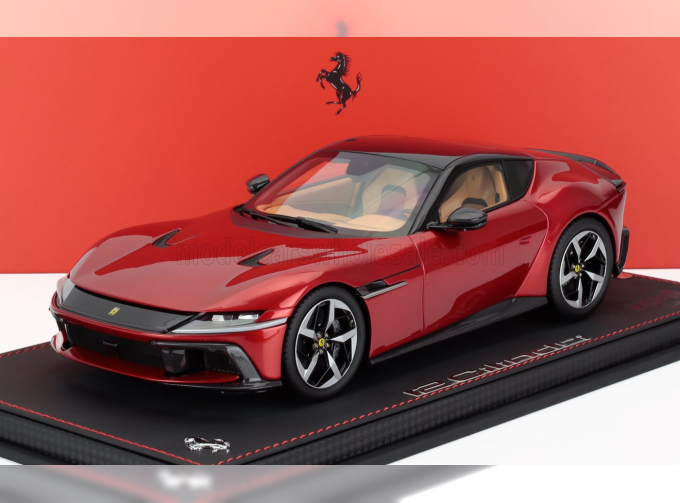 FERRARI 12cilindri V12 830cv Panoramic Roof (2024) - Con Vetrina - With Showcase, Rosso Fuoco - Red Met Black