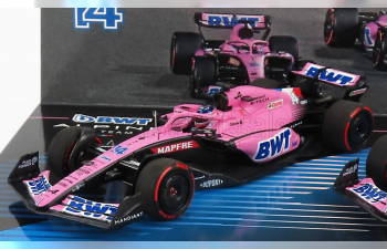 RENAULT F1 Set 2x A522 Team Alpine Bwt N 14 Bahrain Gp 2022 Fernando Alonso + N 31 Bahrain Gp 2022 Esteban Ocon, Pink