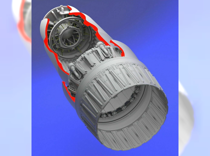 Набор дополнений MiG-23 Flogger exhaust nozzle - opened position