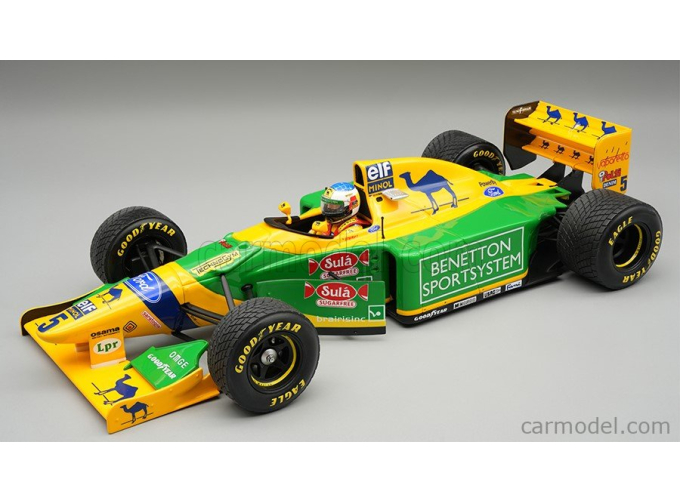BENETTON F1 B193B TEAM BENETTON FORD №5 Donington Park British GP Rain Tires (with pilot figure) Michael Schumacher (1993)