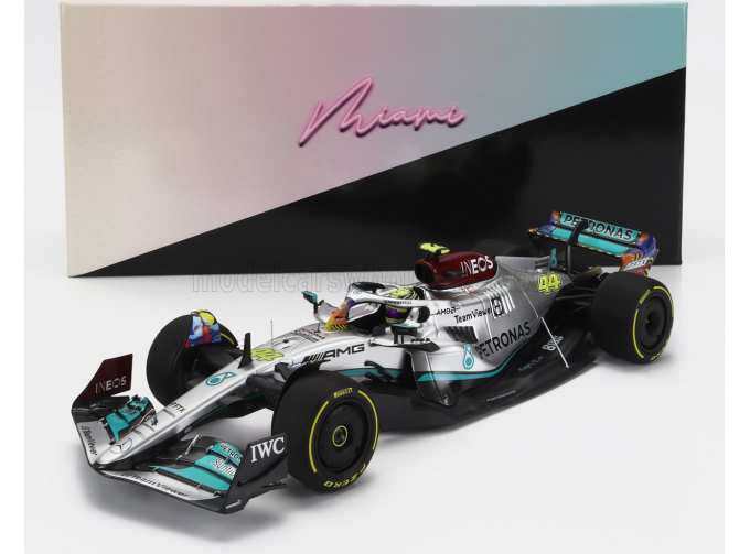 MERCEDES-BENZ GP F1 W13e Team Mercedes-amg Petronas F1 N44 6th Miami Gp (2022) Lewis Hamilton, Silver Green