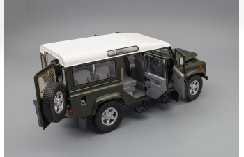 LAND ROVER Defender 110TDi Station Wagon 4x4 (1995), dark green / white