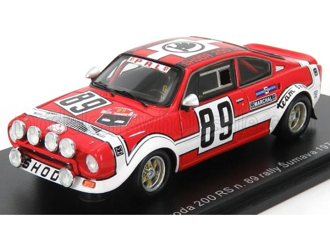 SKODA 200rs №89 (night Version) Winner Rally Sumava (1975) J.sedivy - J.janecek, Red White