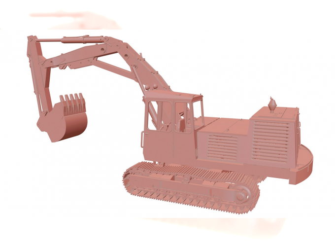 Сборная модель экскаватор ЭО-4124 вариант с составной стрелой и тележкой на 7 катков (вариант без мотора)