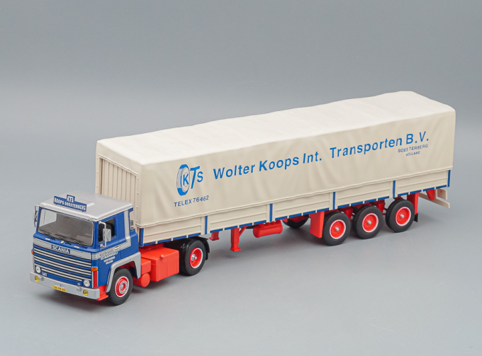 SCANIA LBT 141 с полуприцепом "Wolter Koops" 1976, blue / red