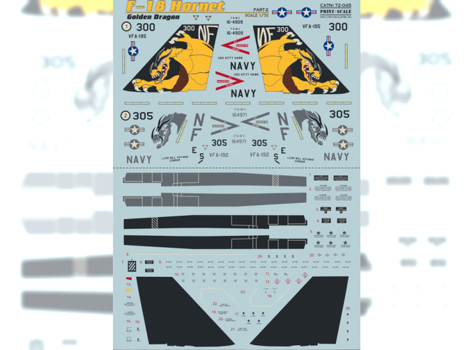 Декаль F-18 Hornet Part 2 Wet deacal