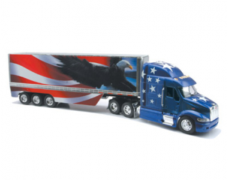 PETERBILT 387 Loves Patriotic Hauler трейлер контейнер 1:32, фиолетовый