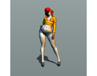 Фигура В коротких шортах, окрашенная