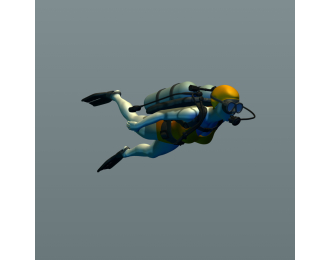 Фигура Девушка дайвер, окрашенная