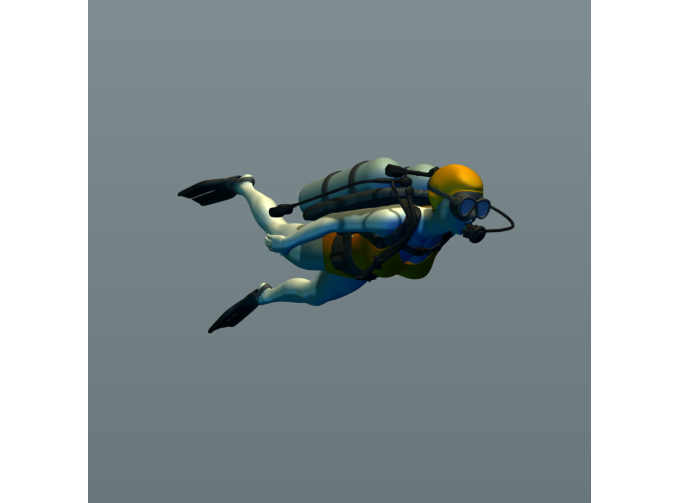 Фигура Девушка дайвер, окрашенная