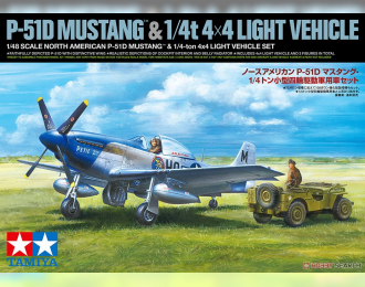 Сборная модель North American P-51D Mustang & 1/4-ton 4x4 Light Vehicle Set