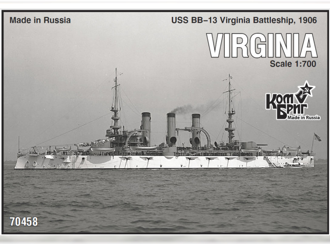 Сборная модель USS BB-13 Virginia Battleship, 1906