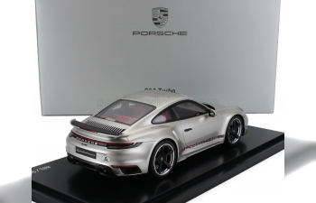 PORSCHE 911 992 Turbo Coupe (2023) - First Turbo Remastered - With Showcase, Silver