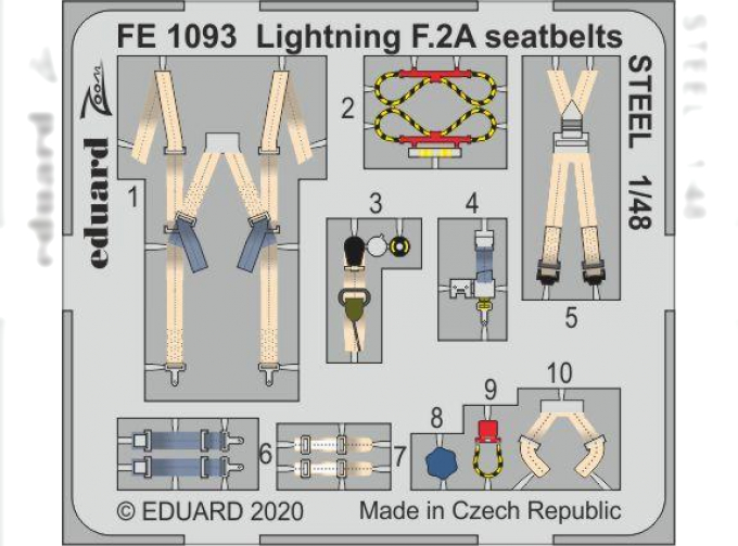 Фототравление для Lightning F.2A стальные ремни