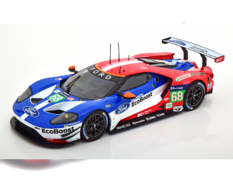 FORD Gt 3.5l Turbo V6 Team Ford Chip Ganassi Usa Lhd N 68 Winner Lmgte Pro Class 24h Le Mans (2016) J.Hand - D.Muller - S.Bourdais, Blue Red White