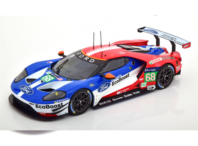 FORD Gt 3.5l Turbo V6 Team Ford Chip Ganassi Usa Lhd N 68 Winner Lmgte Pro Class 24h Le Mans (2016) J.Hand - D.Muller - S.Bourdais, Blue Red White