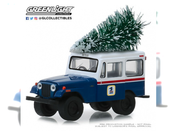 JEEP DJ-5 "United States Postal Service (USPS)" с Рождественской елкой 1972 Blue-White