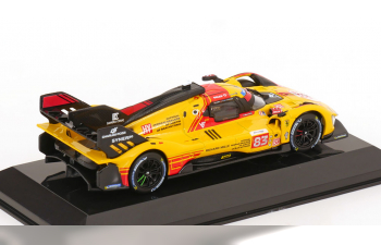 FERRARI 499p 3.0l Turbo V6 Team Af Corse №83 24h Le Mans (2024) Robert Kubica - Robert Shwartzman - Yifei Ye - With Showcase, Yellow Red