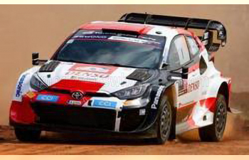 TOYOTA Yaris Gr Hybrid Rally1 Team Toyota Gazoo Racing Wrt №17 Winner Rally Safari (2023) Sebastian Ogier - Vincent Landais, White Red Black