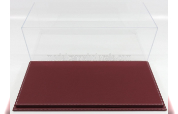 VETRINA DISPLAY BOX Molhouse Base In Pelle - Leather Base Bordeaux - Lungh.lenght Cm 51 X Largh.width Cm 24 X Alt.height Cm 19 (altezza Interna 15.3 Cm ), Plastic Display