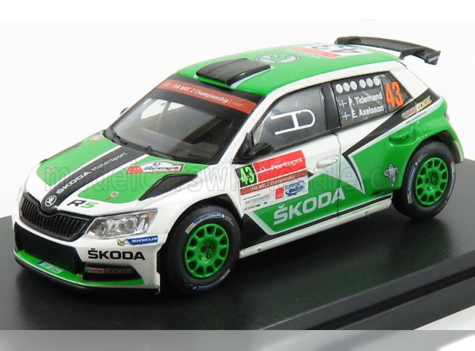 SKODA Fabia Iii R5 №43 Rally Portugal (2015) P.Tidemand - E.Axelsson, Green White