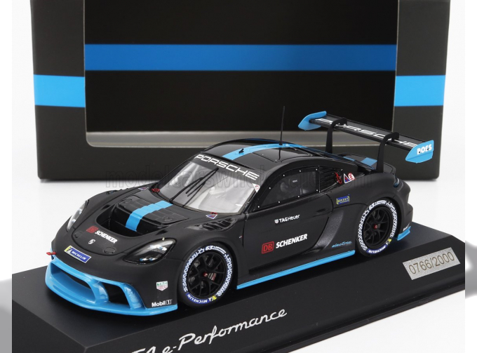 PORSCHE 718 Cayman Gt4 E-performance №0 Racing (2022), Matt Black Light Blue