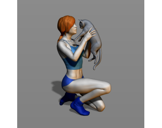 Фигура С котиком, окрашенная