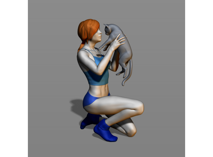 Фигура С котиком, окрашенная