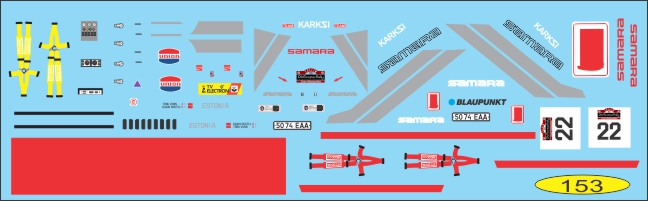 Декаль ВАЗ 2108 OLD TOMAS Rally 1988