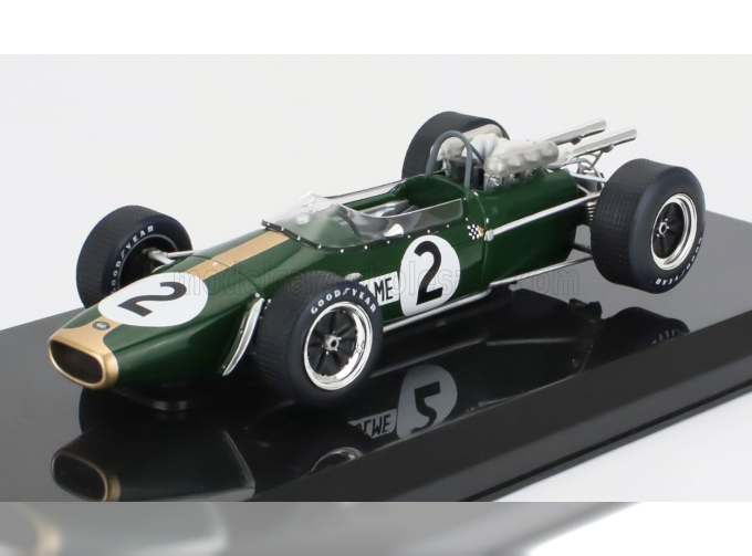 BRABHAM F1 Bt24 Repco Bt24 №2 World Champion Season (1967) Denis Hulme - Con Vetrina - With Showcase, Green Gold