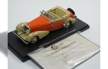 Hispano-Suiza J12 Cabriolet by VanVooren 1934, open roof (orange / beige)