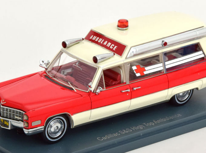 CADILLAC S&S Ambulance (скорая медицинская помощь) (1966), Red/White