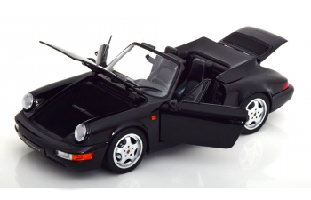 PORSCHE 911 (964) Carrera 4 Convertible (1990), black metallic