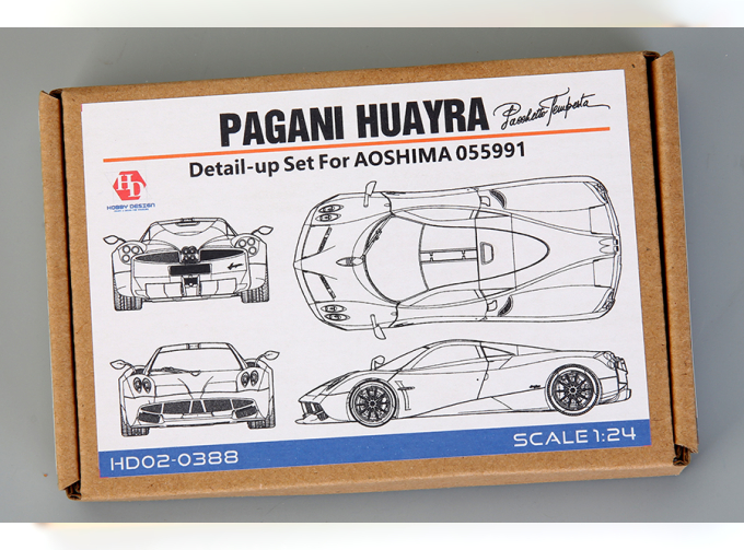 1/24 Pagani Huayra Detail-UP Set For Aoshima 055991（PE+Resin+Metal parts+金属Logo）