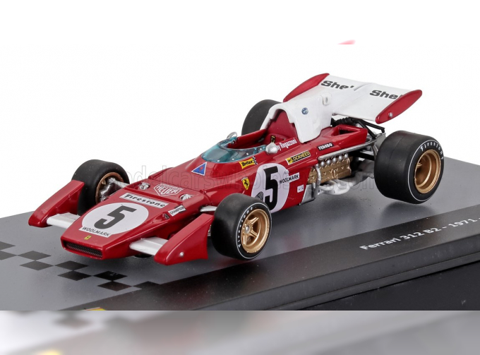 FERRARI F1 312b2 №5 Season (1971) Clay Regazzoni - Con Vetrina - With Showcase, Red White