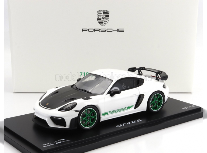 PORSCHE 718 (982) Cayman Gt4 Rs (2021) - Con Vetrina - With Showcase, White Black