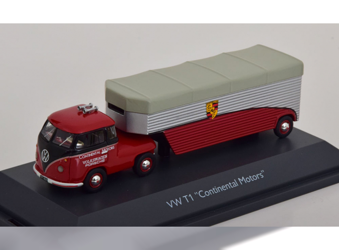 VOLKSWAGEN T1 Renntransporter Porsche Continental Motorsports, dark red black silver