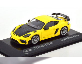 PORSCHE Cayman GT4 RS (982) with silver rims (2021), yellow black