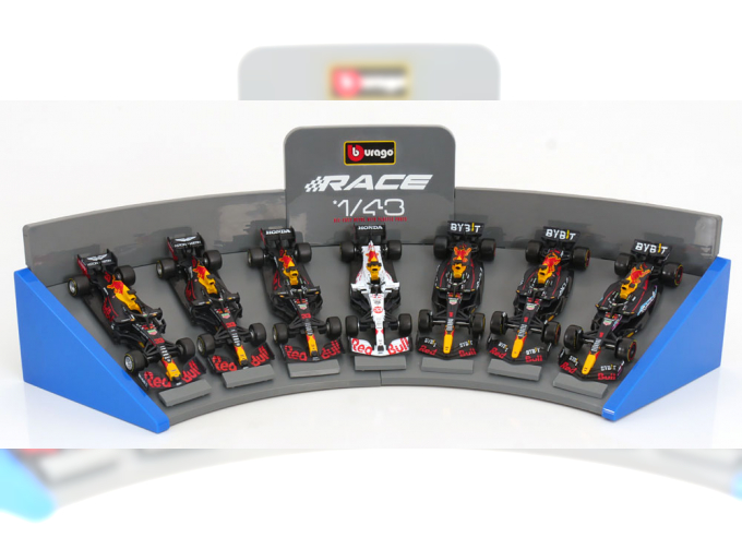 RED BULL Set mit 7 Modellen B15 RB16 RB16B RB18 RB19, Verstappen (2019/2020/2021/2022/2023)