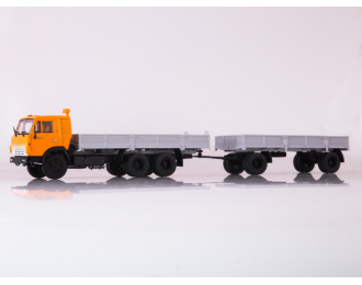 Камский грузовик 53212 с прицепом ГКБ-8350, оранжевый / серый