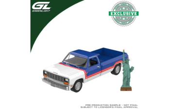 DODGE Ram America 250 Edition with Big Statue of Liberty Figurine (1981), white / red / blue