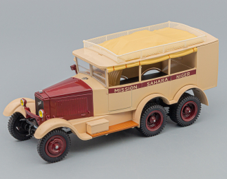 BERLIET Vpd 6x6 Truck Mission Sahara - Niger 3-assi 1926, Cream Brown