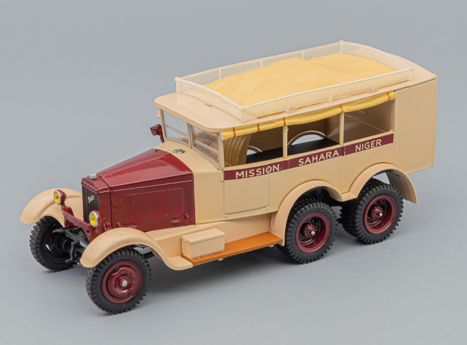 BERLIET Vpd 6x6 Truck Mission Sahara - Niger 3-assi 1926, Cream Brown