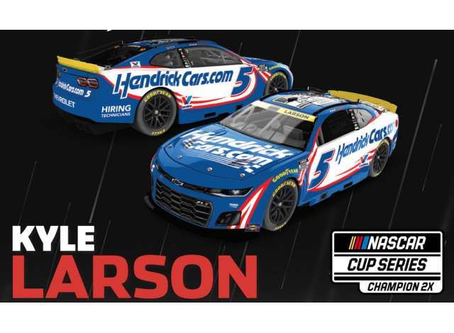 Chevrolet #5 Kyle Larson *Hendrick Motorsports.com*, blue/white/red 2025