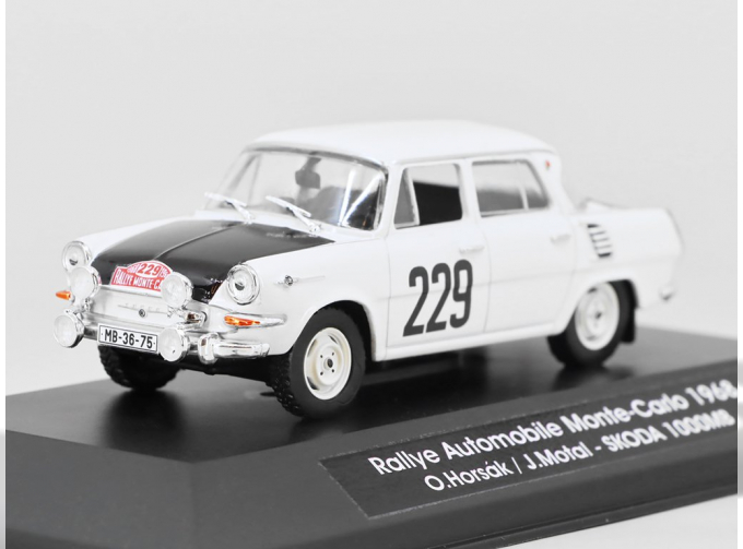 SKODA 1000MB Rallye Automobile Monte-Carlo #229 O. Horsák / J. Motal (1968), white