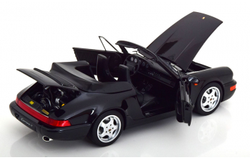 PORSCHE 911 (964) Carrera 4 Convertible (1990), black metallic